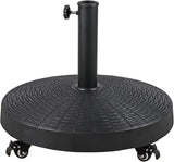 Patio Umbrella Base, Heavy-Duty Stand Resin Weights with Wheels