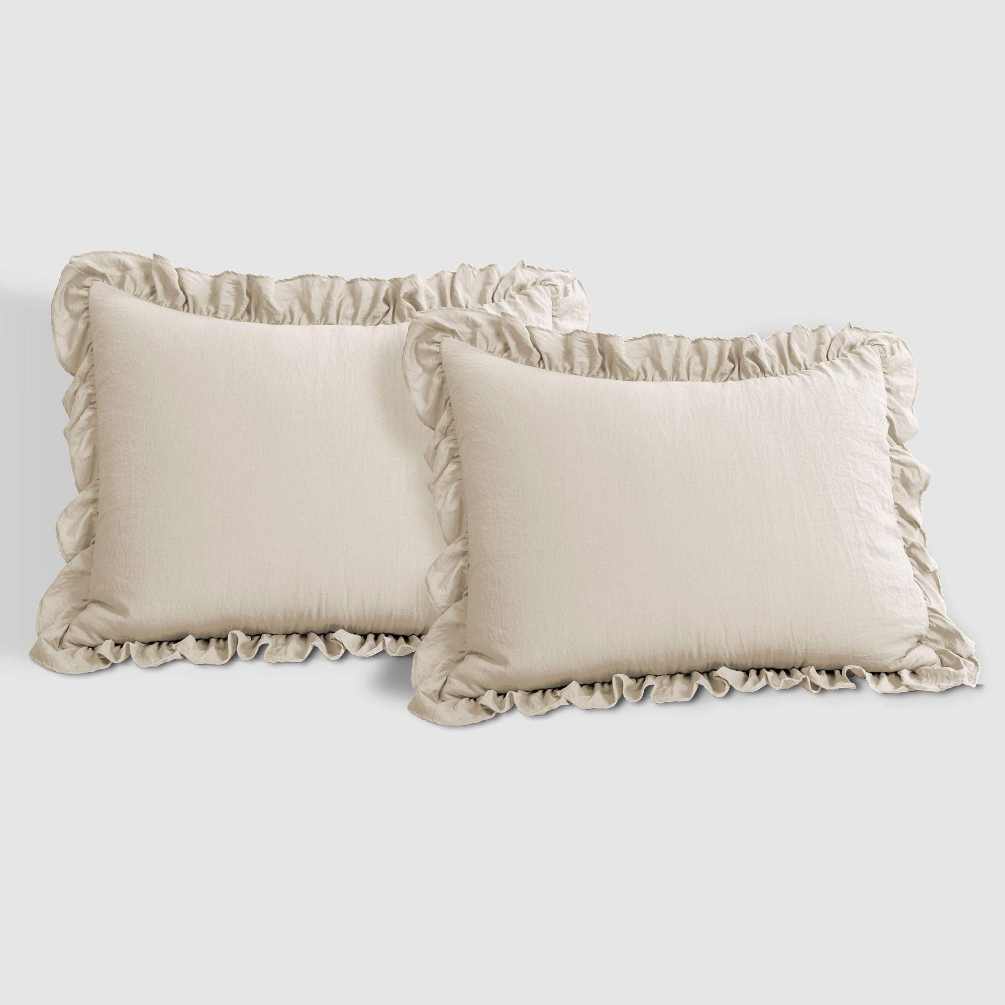 Reyna Ruffle Comforter Set - 3 Piece Cozy Ruffled Bedding - California King, Wheat
