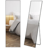 HOMCOM Full Length Glass Mirror, Freestanding or Wall Mounted Dress Mirror for Bedroom, Living Room, Bathroom, 19.75" x 63.5", Black