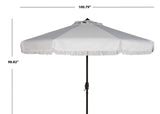 PAT8008A Collection Milan Fringe Navy and White 9Ft Crank Outdoor Push Button