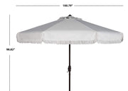 PAT8008A Collection Milan Fringe Navy and White 9Ft Crank Outdoor Push Button