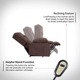 Power Lift Massage Recliner Chair for Elderly Heated fabric Recliner Ergonomic Lounge