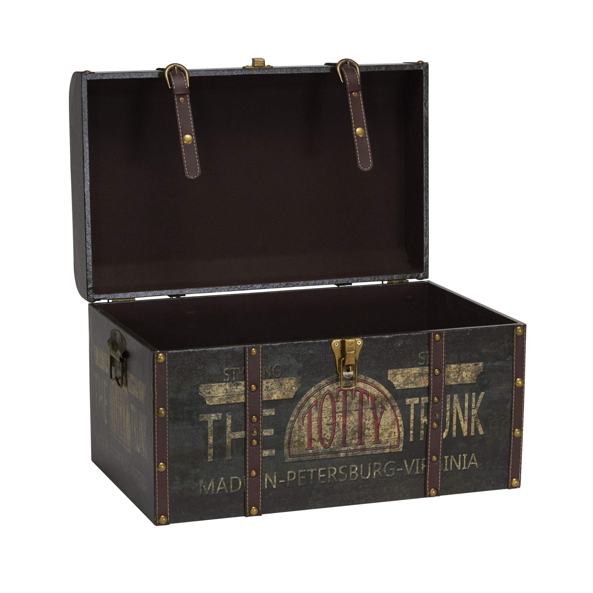 9243-1 Large Vintage Decorative Home Storage Trunk - Luggage Style , Brown