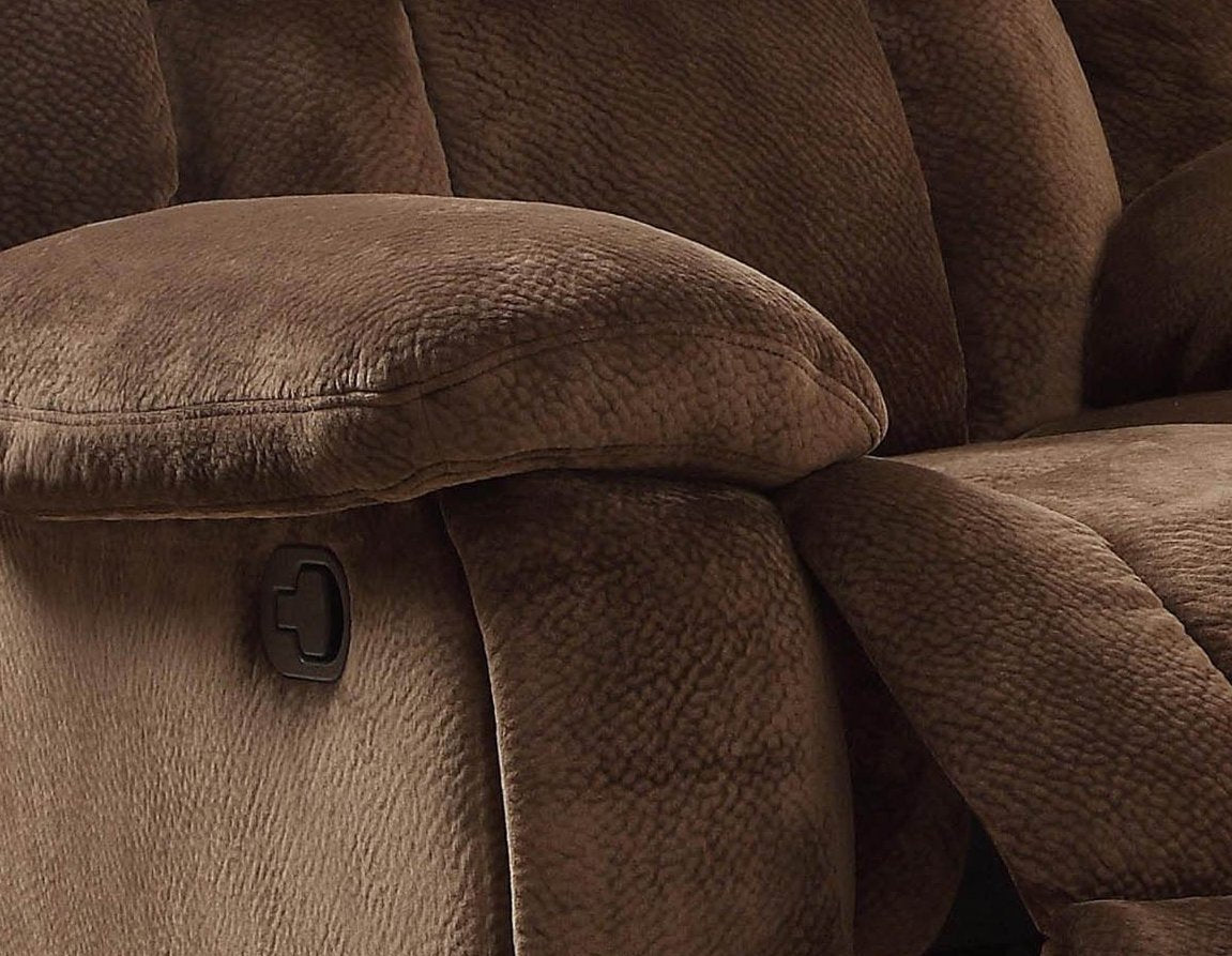 9636-1 Laurelton Textured Plush Microfiber Glider Recliner Chair, Chocolate Brown