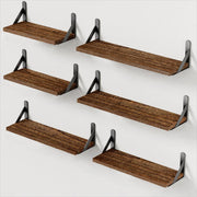 Wall Shelves Set of 6, Wood Floating Shelves for Wall Decor, Rustic Farmhouse Wall Shelves