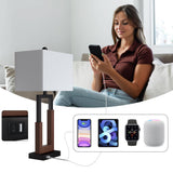 30" Farmhouse Table Lamps Set of 2 with USB-C Charging