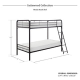 Metal Bunk Bed, Twin/Twin, Bronze