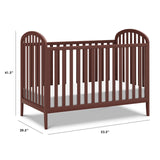 , Beau 3-in-1 Convertible Crib in Crimson, Gold Certified