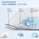 Cooling Bed Pillows King Size Set of 2 for Sleeping, Adjustable Shredded Memory Foam