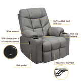 Power Lift Recliner Chair, Electric Living Room Sofa for Elderly w/ 8 PointMassage&