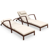 Wicker Chaise Lounge Chair Outdoor Set of 2, 5-Position Adjustable Reclining Pool Lounge Chairs