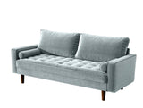 Womble Velvet Upholstered Living Room Diamond Tufted Chesterfield with Gleaming Nailheads,