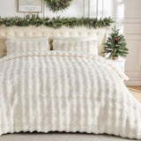 Fluffy Comforter Cover Set-Rabbit Fluff Faux Fur Duvet Cover Queen Size