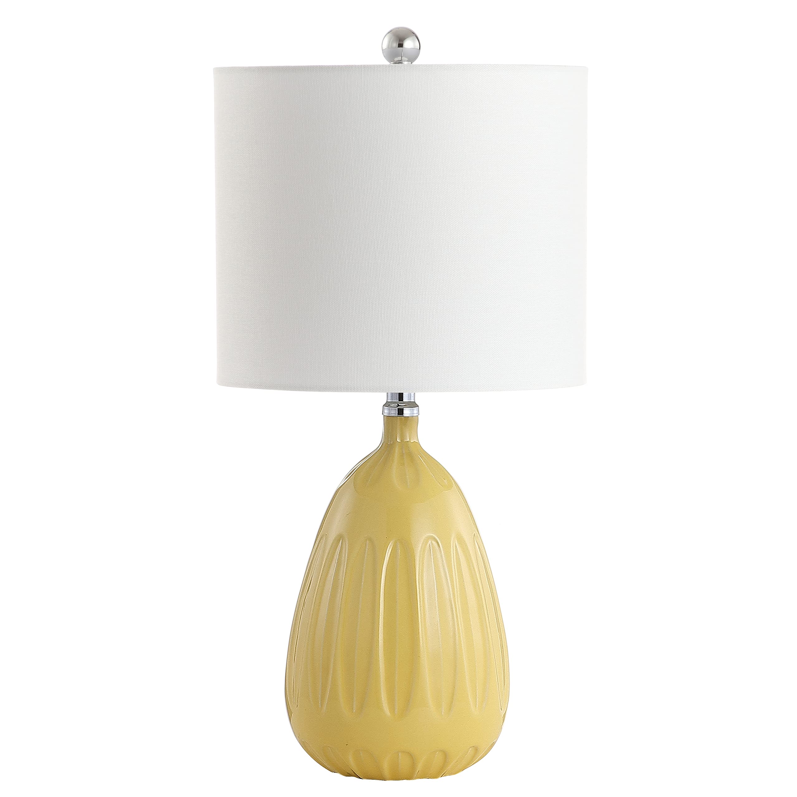 Lighting Collection Linnett Yellow 20-inch Bedroom Living Room Home Office Desk Nightstand Table Lamp