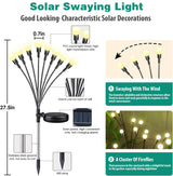 Solar Garden Lights, 4 Pack Firefly Garden Lights Solar Outdoor