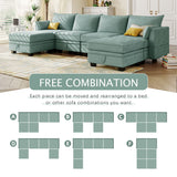 115.1" Large Modular Sectional Sofa, Convertible U Shaped Couch with Storage Seat