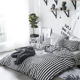 Striped Comforter Set Queen 3Pcs Black White Bedding Comforter Sets Farmhouse
