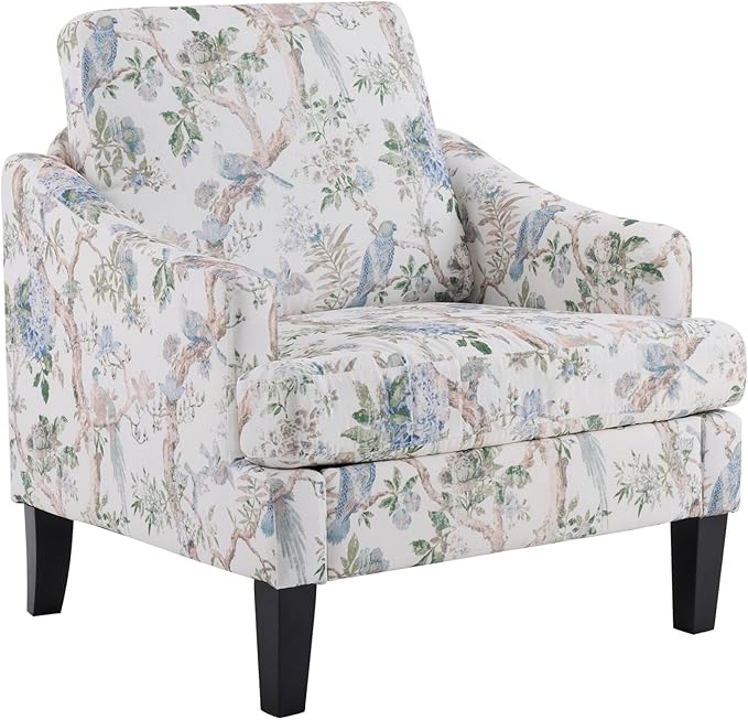 Modern Accent Chair, Upholstered Armchair with Solid Legs