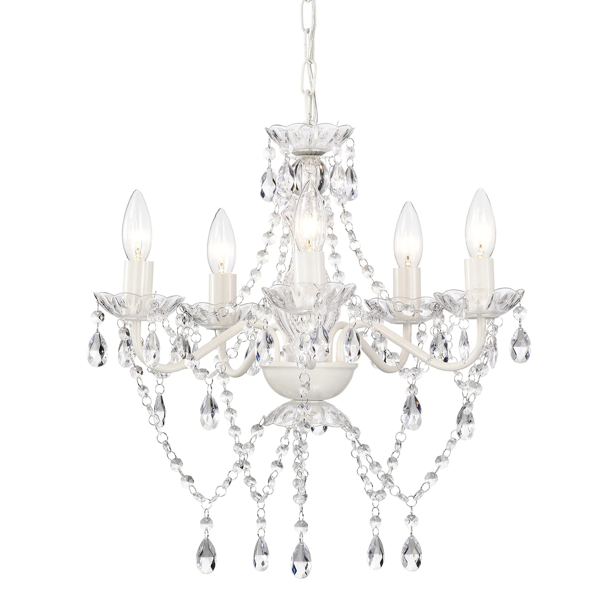 White Chandelier Crystal Chandeliers 5 Light White Acrylic Chandelier Girls Chandelier