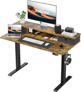 55 x 24 Inches Height Adjustable Electric Standing Desk with 2 Drawers, Stand Up