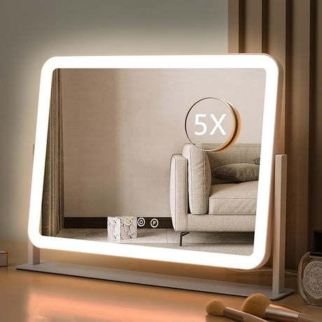 Lighted Makeup Mirror, Hollywood Vanity Mirror with Lights, Three Color Lighting Modes