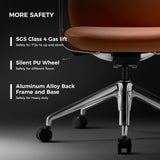 Executive Leather Office Chair - High Back Ergonomic Swivel Chair with Headrest