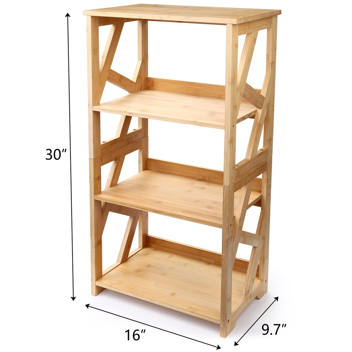 Bookcase, 3-Tier Open Shelf Bookcase, Small Bamboo Bookshelf, Bamboo Natural Shelving, Book Organizer Storage Open Shelf Rack, Display Shelves for Bedroom, Living Room, Office, Bathroom