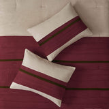 Palmer Comforter Set-Luxury Faux Suede Design, Striped Accent