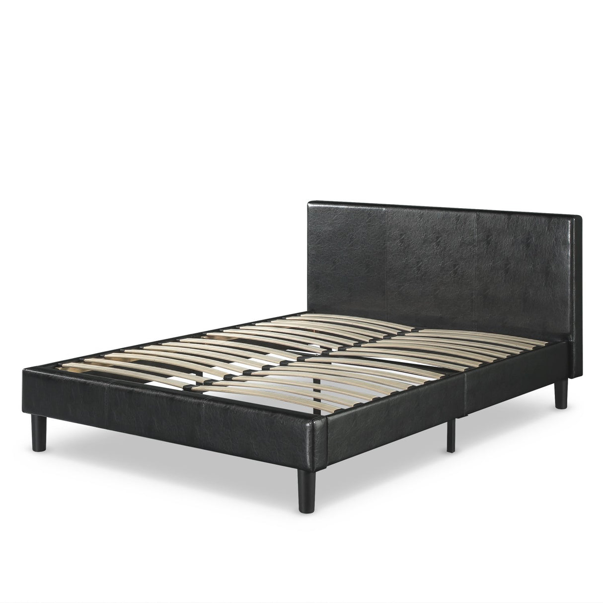 Jade Faux Leather Upholstered Platform Bed Frame / Mattress Foundation with Wood Slat