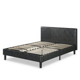 Jade Faux Leather Upholstered Platform Bed Frame / Mattress Foundation with Wood Slat