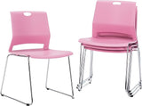 Classroom Chairs Set of 4, Pink Chairs for School, Sturdy Chairs for Clinic.