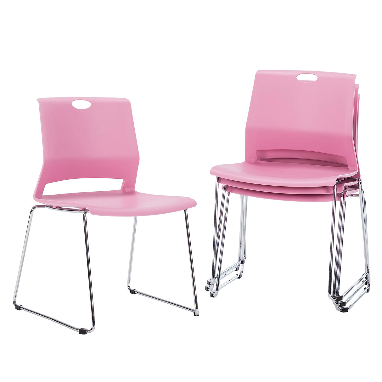 Classroom Chairs Set of 4, Pink Chairs for School, Sturdy Chairs for Clinic.