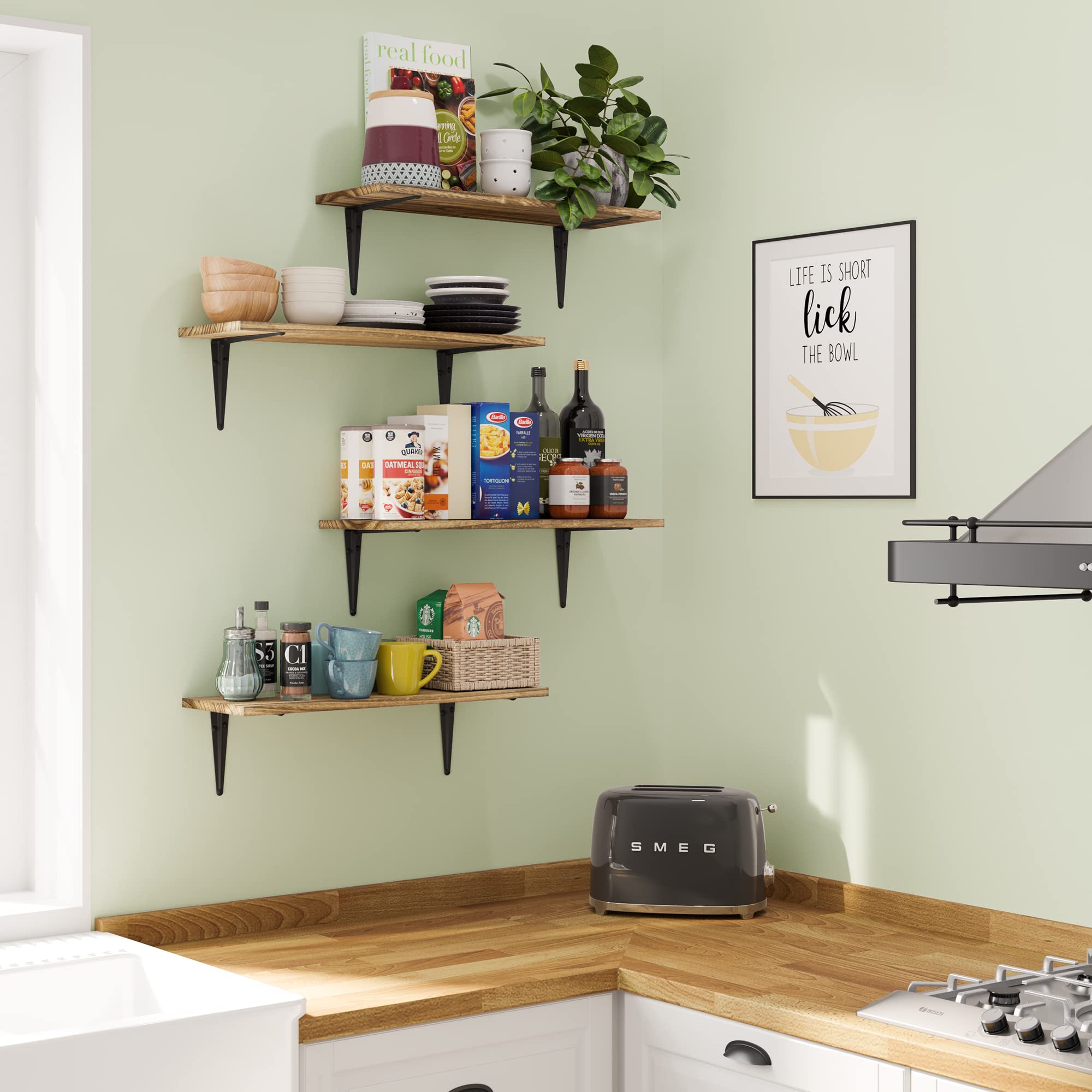 Arras 24"x8" Floating Shelves for Wall Storage, Wall Bookshelf for Living Room Decor