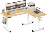 75 Inches, Supports Over 300lbs, Large L Shaped Standing Desk, Electric Height Adjustable L Shaped Desk