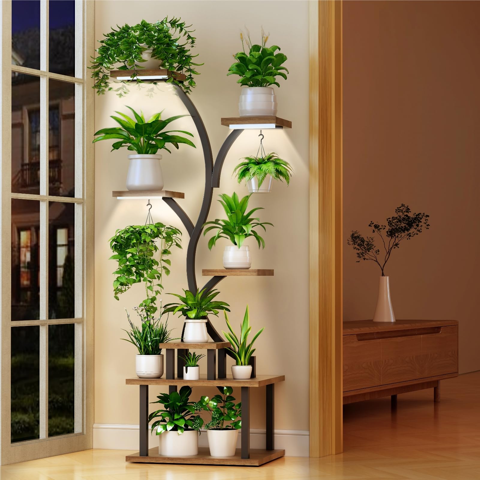 LushGlow  62.8" - 7 Tier Plant Stand with Grow Lights