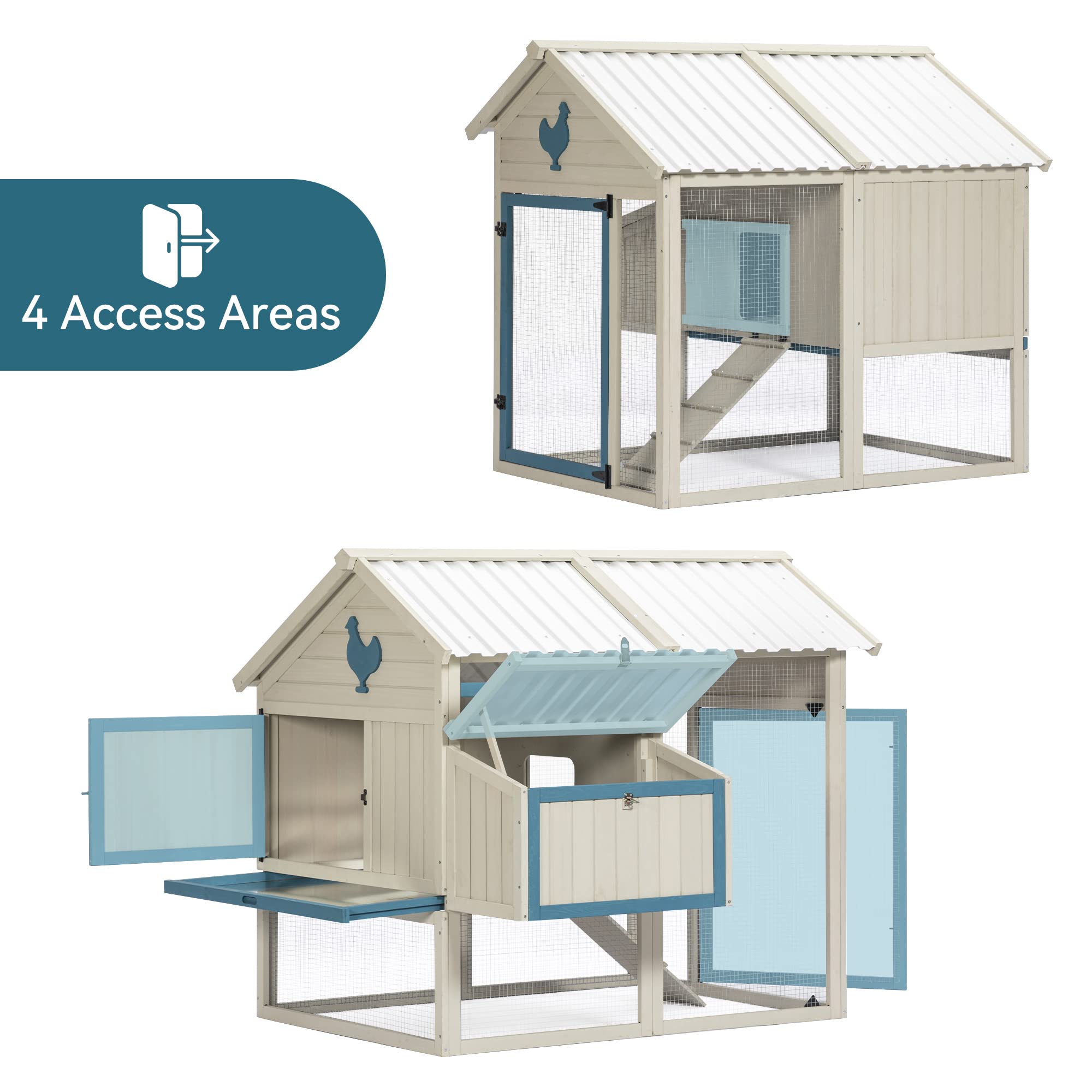 ClearTop Chicken Coop with Nesting Box & Transparent Panels