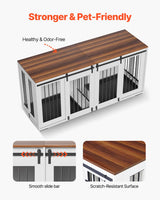 72" Double Dog Crate Furniture with Sliding Doors & TV Stand