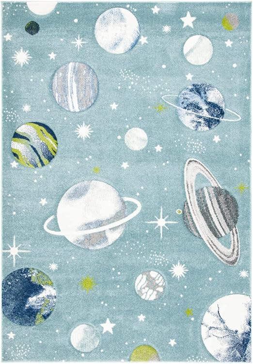 Carousel Kids Area Rug 10' x 14' Grey & Lavender