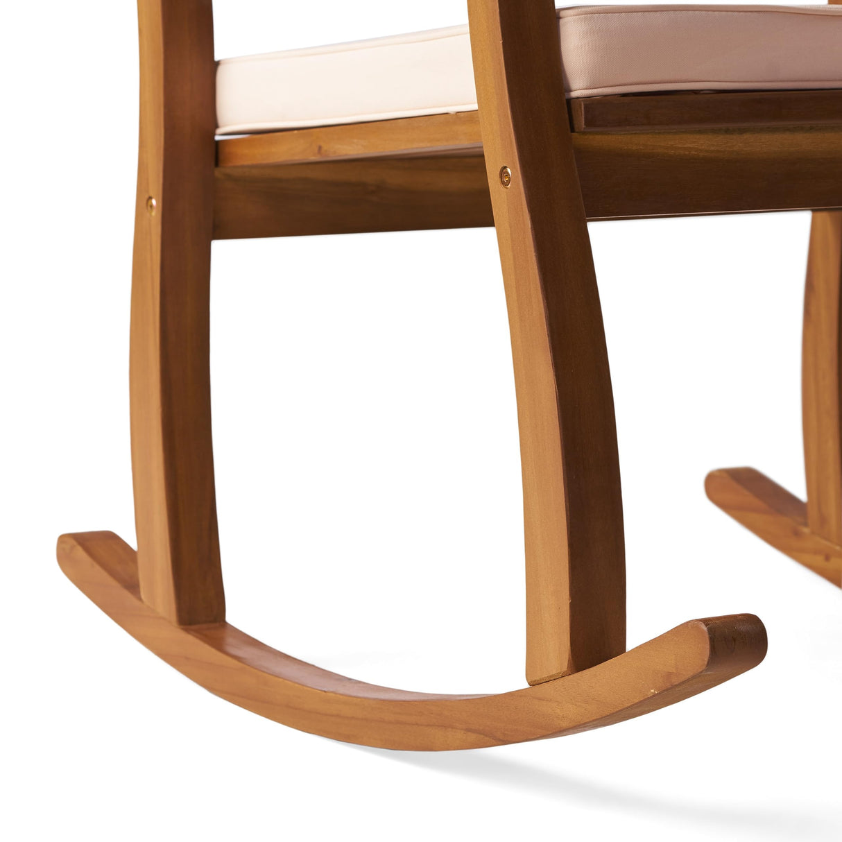 Selma Acacia Rocking Chair with Cushion, Teak Finish