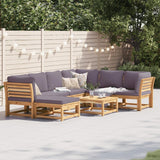 vidaXL Patio Lounge Set 8 Piece Acacia Wood with Cushions for Garden/Patio, Dark Gray