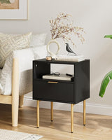 Drawer Night Stand for Bedroom, Small Side Table with Drawer, Bedside Furniture, End