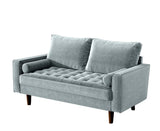 Womble Velvet Upholstered Living Room Diamond Tufted Chesterfield with Gleaming Nailheads,