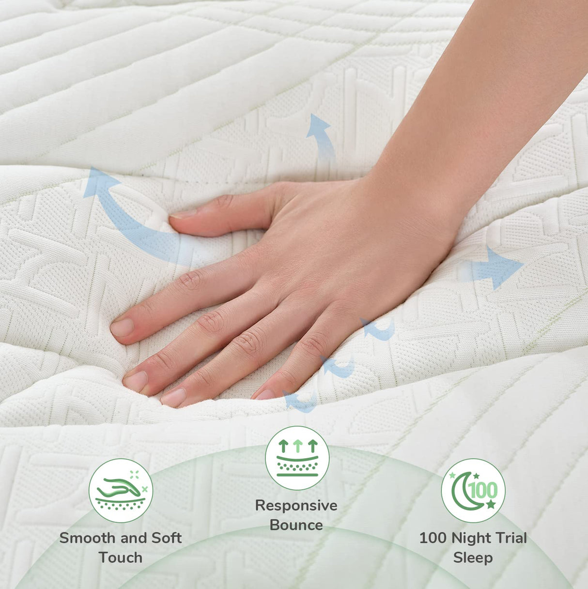 Queen Mattress, 12 Inch Hybrid Mattress with Gel Memory Foam & Pocketed Coil