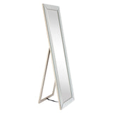 Empire Art Direct Bling Glass Cheval, Full Length Mirror, Solid Wood Frame with 1"-Beveled Center Bathroom,Bedroom,Living Room,Ready to Stand on The Floor, 18" x 64", Clear