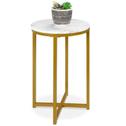 Best Choice Products 16in Faux Marble Accent Table, Modern End Table, Small Coffee Table