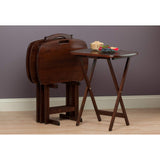 Lucca Snack Table, 22.83"W x 25.79"H x 15.67"D, Brown,Walnut