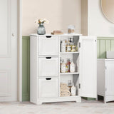 Bathroom Floor Cabinet, Freestanding Storage Cabinet with 3 Drawers and 2 Adjustable Shelves