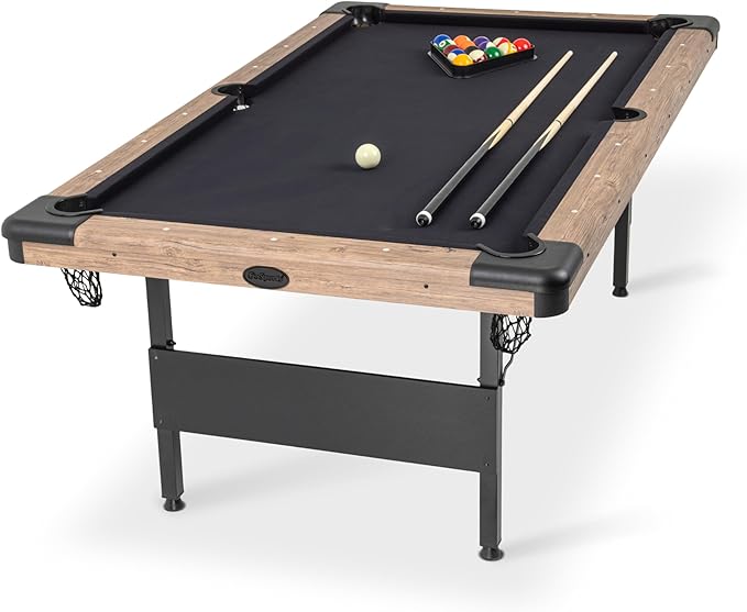 Full Size 8 ft x 4.2 ft Billiards Game Table - Foldable Design, Includes Full Set of Pool Balls