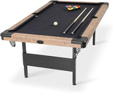 Full Size 8 ft x 4.2 ft Billiards Game Table - Foldable Design, Includes Full Set of Pool Balls
