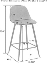 CF501625-GY Weston Counter Stool (Set of 2), Distressed Gray/Matte Black